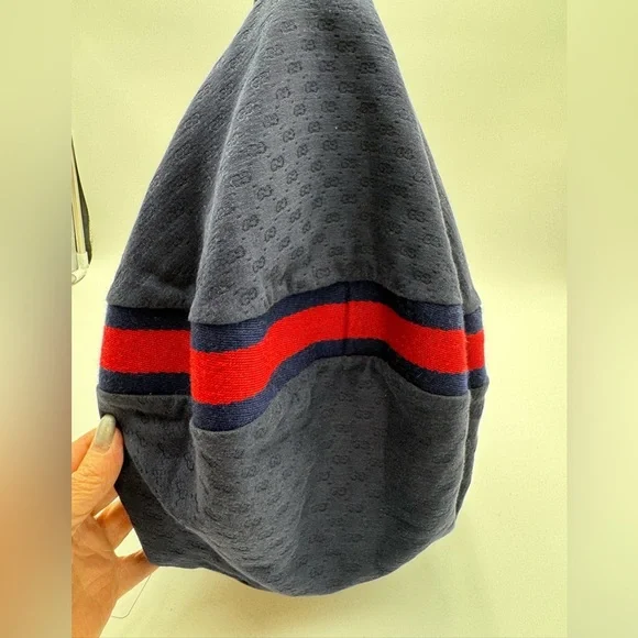 Gucci-Authentic-Vintage Micro G Denim Canvas Bubble Bag w Pouch -Rare UNICORN!! - Picture 8 of 14